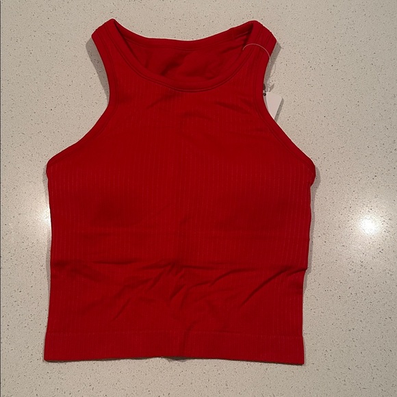 Seamless Ribbed Racerback Crop Tank - Picture 6 of 7